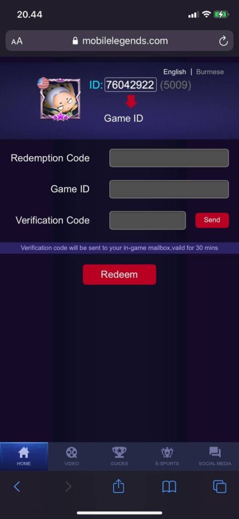 Cara Redeem Code Mobile Legends Terbaru ONE Esports Indonesia