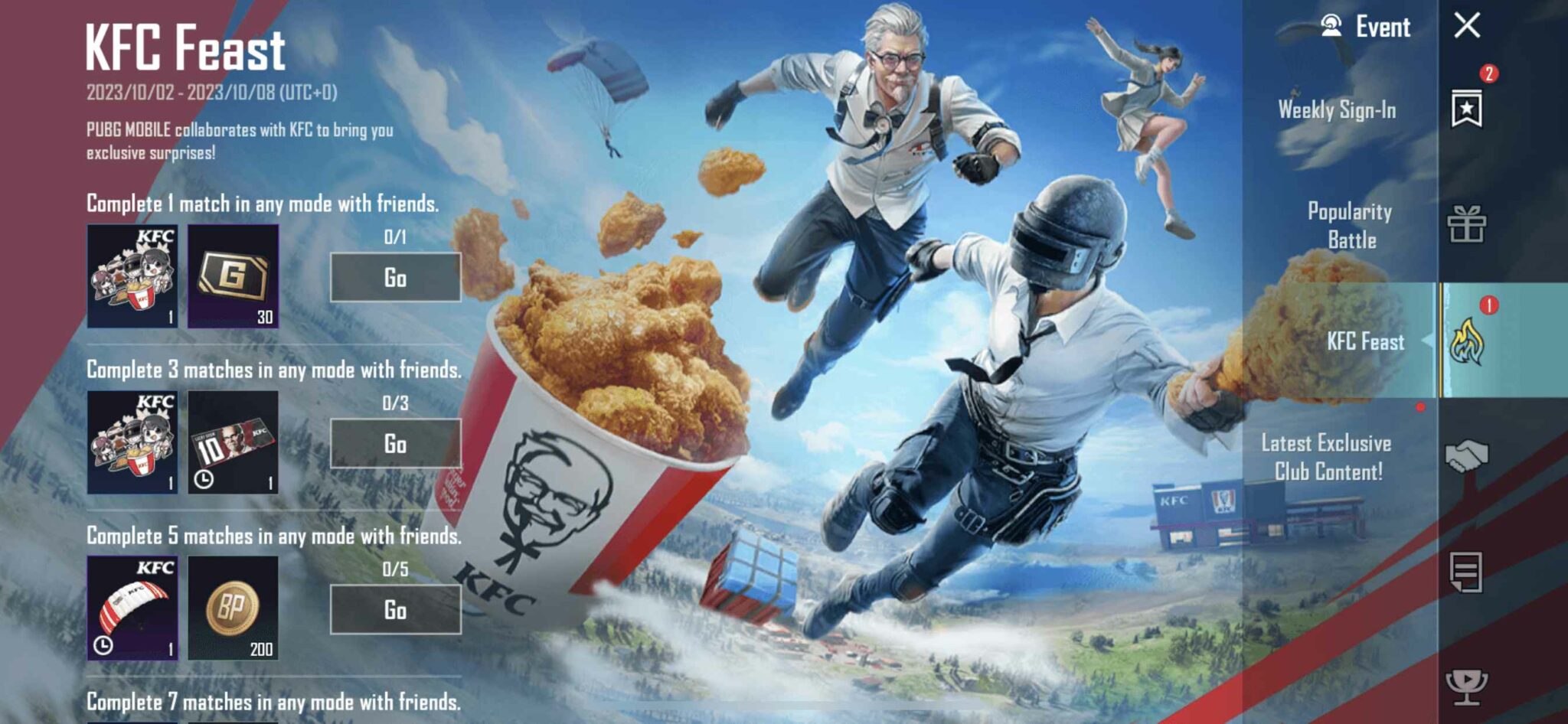 Kolaborasi PUBG Mobile X KFC Event Hadiah Dan Cara Mendapatkannya