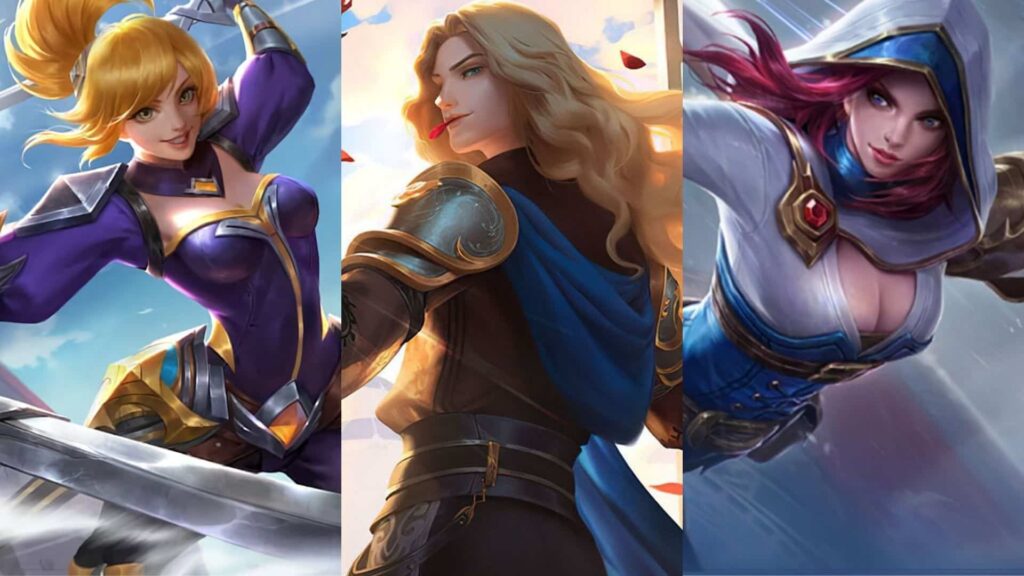 Mobile Legends: Bang Bang assassin heroes, Fanny, Lancelot, and Natalia