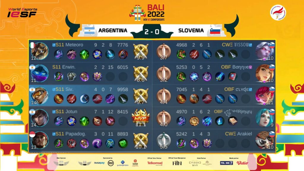 IESF WEC 2022 MLBB Argentina vs Slovenia game 2