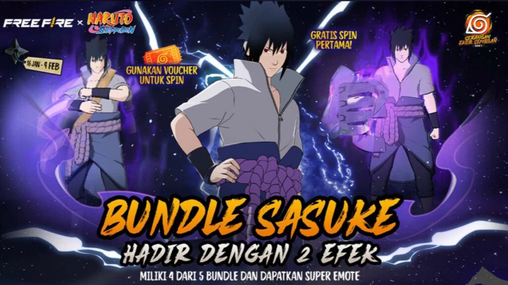 Sasuke Free Fire, Free Fire x Naruto, Free Fire